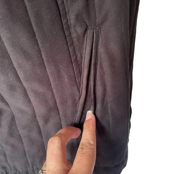 EP Pro Black Golf Puff Sleeveless Vest Faux Fur Collar Women Size M - Picture 6 of 7